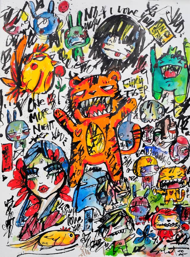 One More Night 2026 Sabet 13" x 19" Mixed Media Original