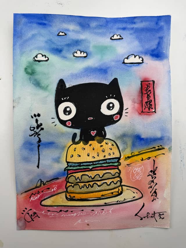 Pishi Burger 2026 Sabet 10" x 14" Original