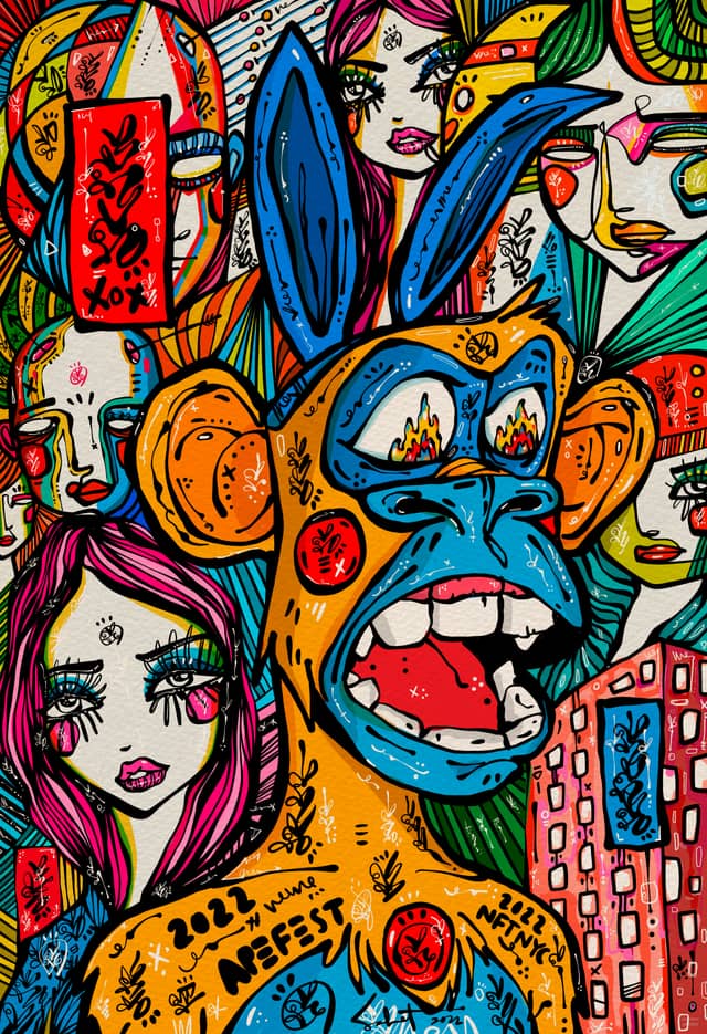 APEFEST 2026 Sabet 13" x 19" Mixed Media Original