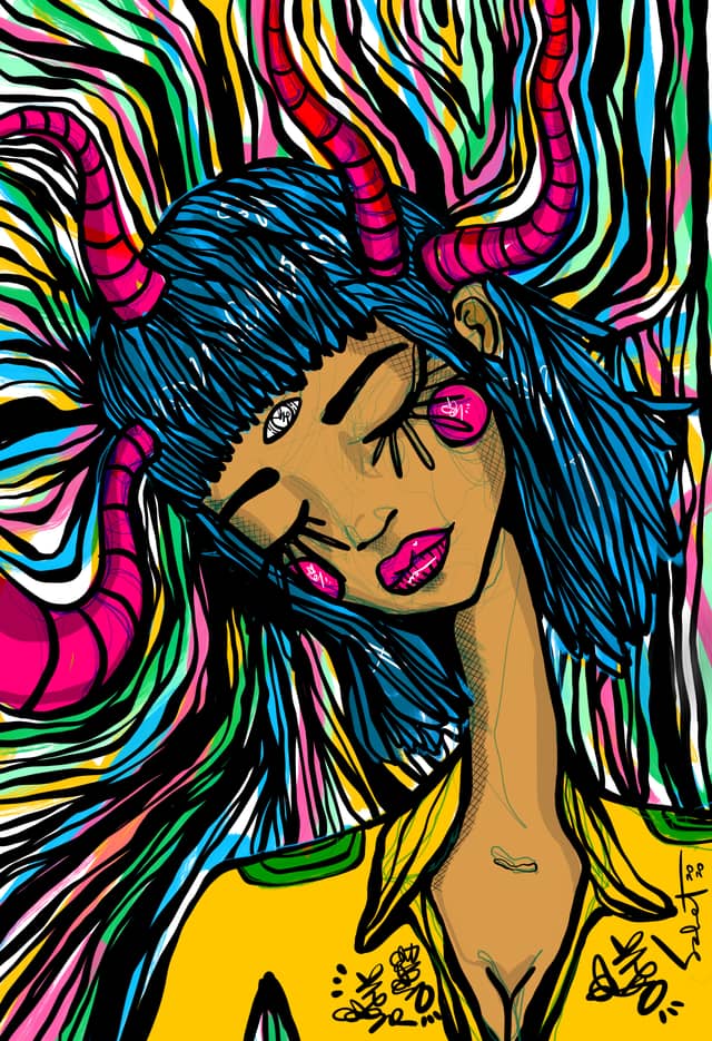 Avatar 2026 Sabet 13" x 19" Mixed Media Original