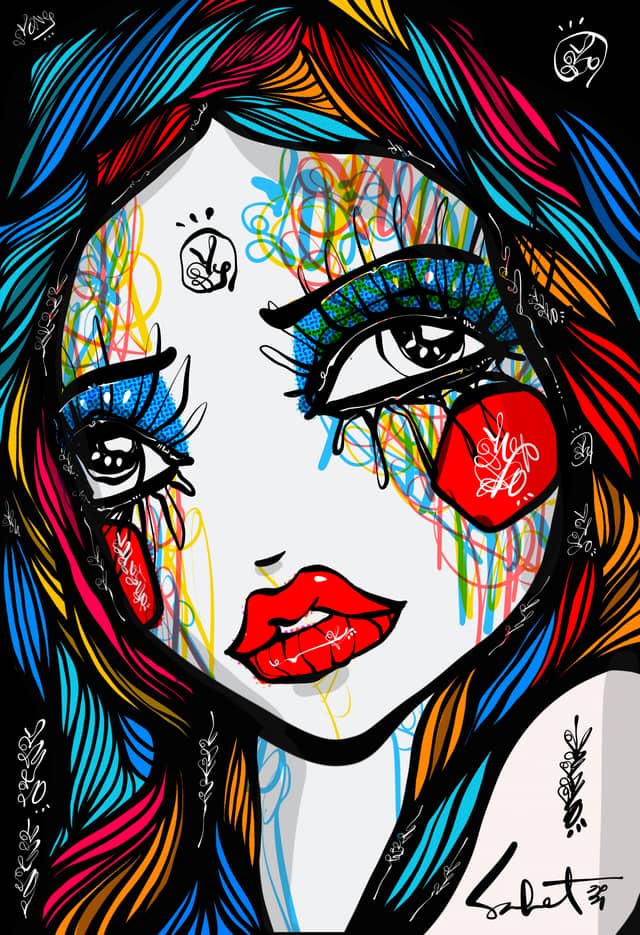 Delousions 2026 Sabet 13" x 19" Mixed Media Original