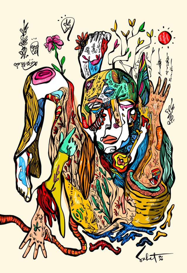Dragon Heart 2026 Sabet 13" x 19" Mixed Media Original