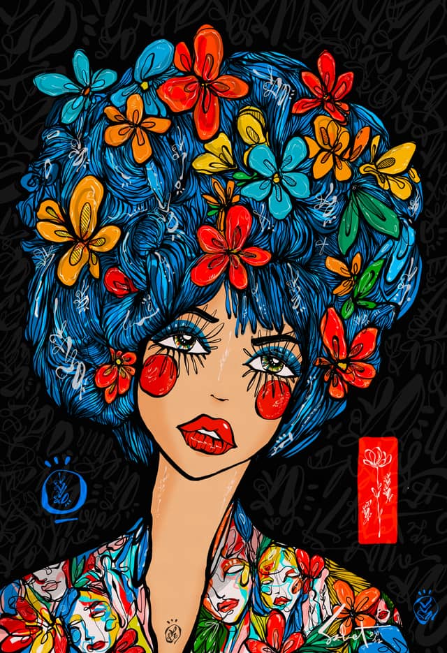 Flora Frequency 2026 Sabet 13" x 19" Mixed Media Original