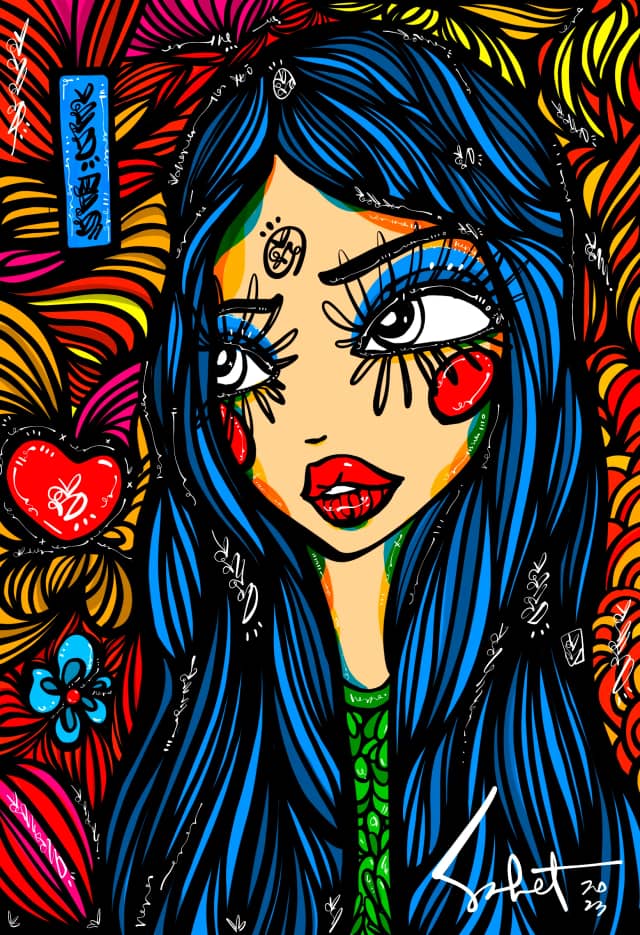 YUME 2023 Sabet 13" x 19" Mixed Media Original