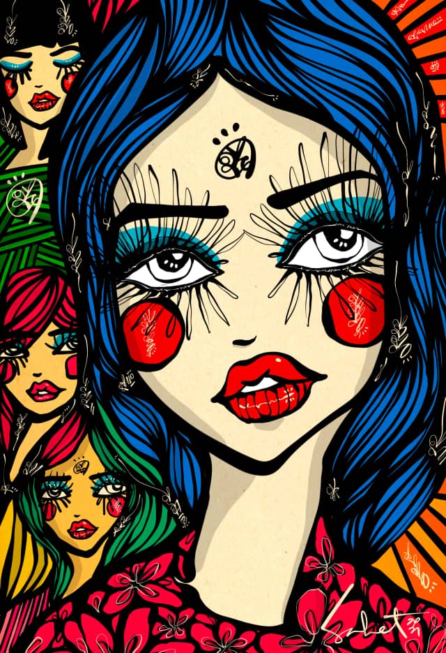 Wonderland 2021 Sabet 13" x 19" Mixed Media Original