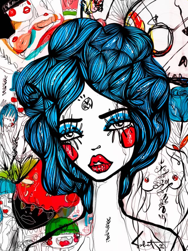 Wild Dreams 2022 Sabet 13" x 19" Mixed Media Original