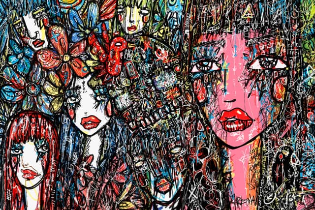 Voof 2023 Sabet 13" x 19" Mixed Media Original