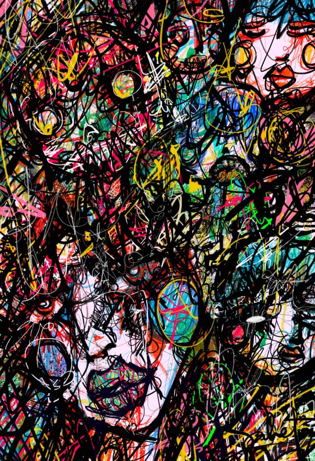 Unbound 2021 Sabet 13" x 19" Mixed Media Original
