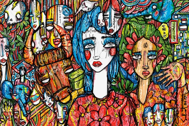 ToshiLove 2022 Sabet 13" x 19" Mixed Media Original
