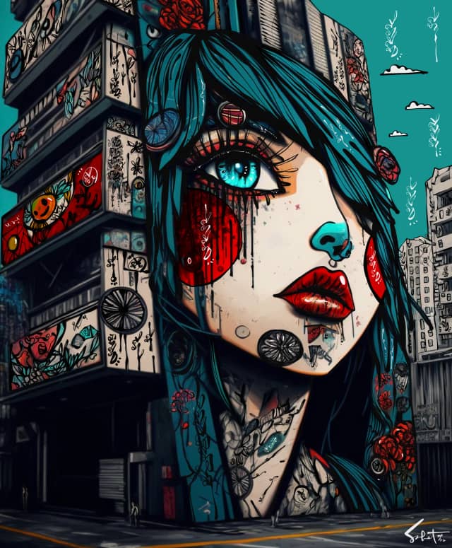 Tokyo Drift 2022 Sabet 13" x 19" Mixed Media Original