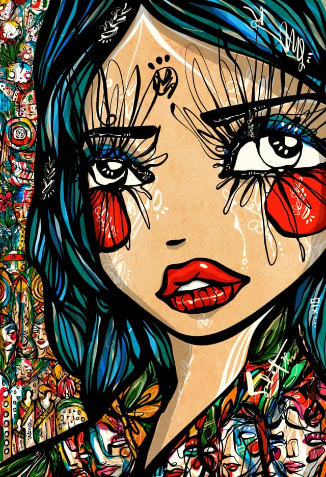 Tantric Soul 2022 Sabet 13" x 19" Mixed Media Original