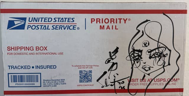 Hand Painted USPS Shipping Box 2026 Sabet