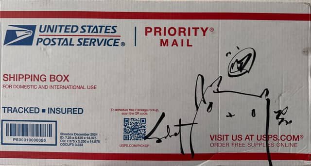 Hand Painted USPS Shipping Box 2026 Sabet