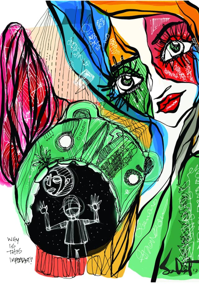 Moonshine 2026 Sabet 13" x 19" Mixed Media Original