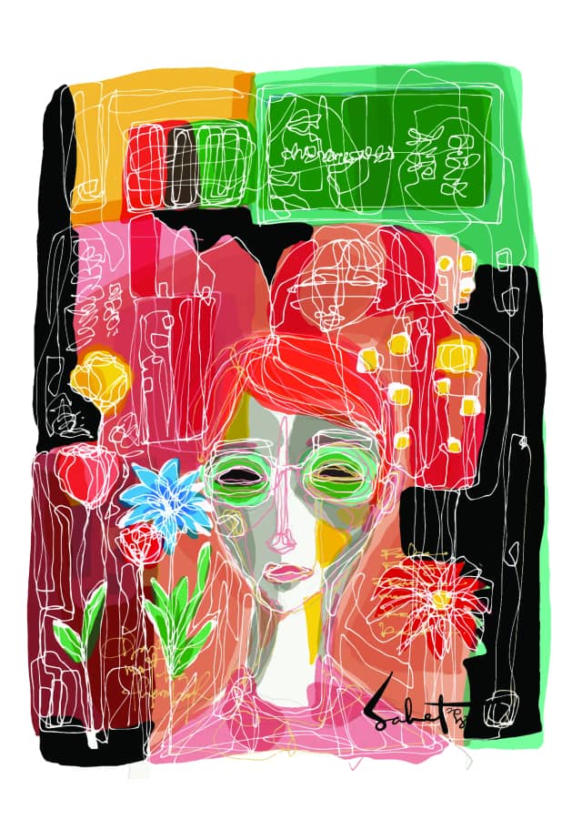 Synergy 2026 Sabet 13" x 19" Mixed Media Original