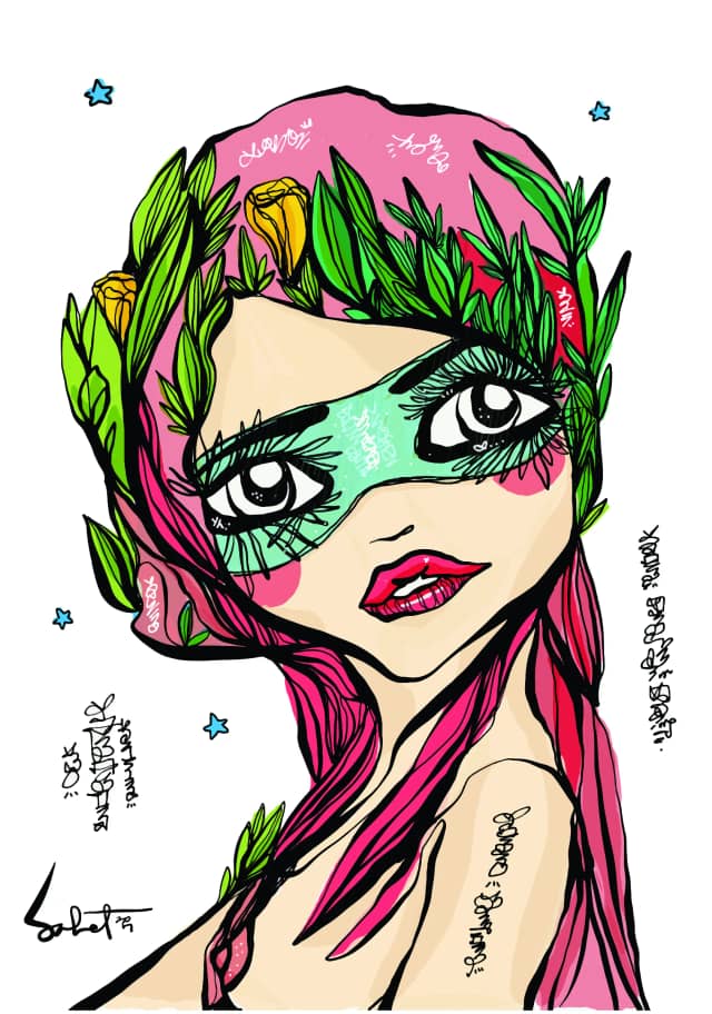 Cupcake 2026 Sabet 13" x 19" Mixed Media Original