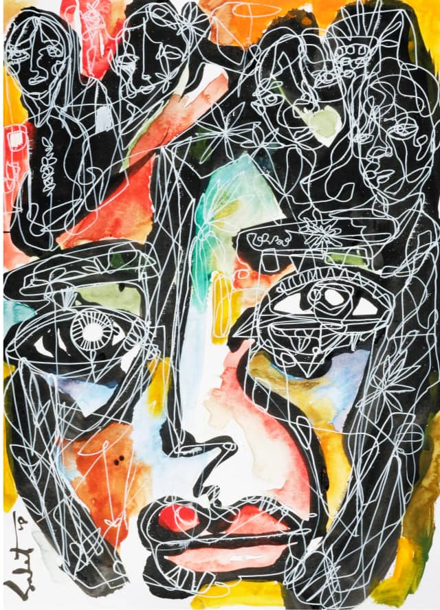Search and create 2026 Sabet 13" x 19" Mixed Media Original