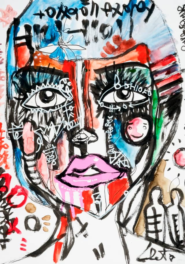 Haiku 2018 Sabet 13" x 19" Mixed Media Original