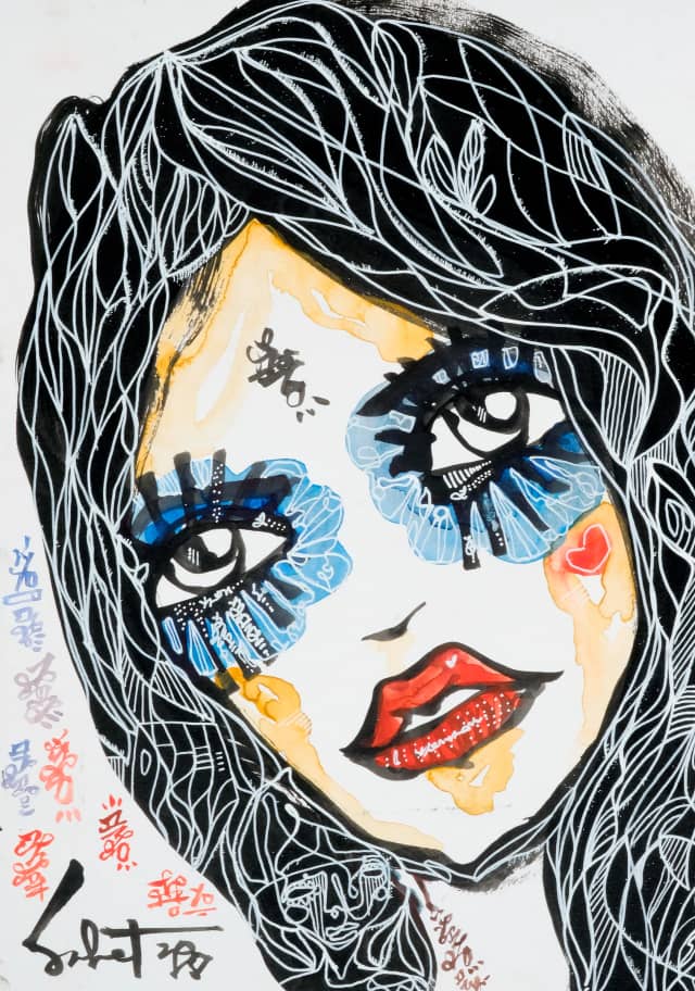 FlowHeart 2018 Sabet 13" x 19" Mixed Media Original