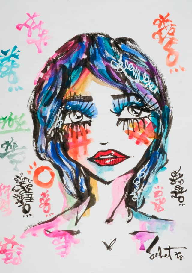 Tag 2018 Sabet 13" x 19" Mixed Media Original