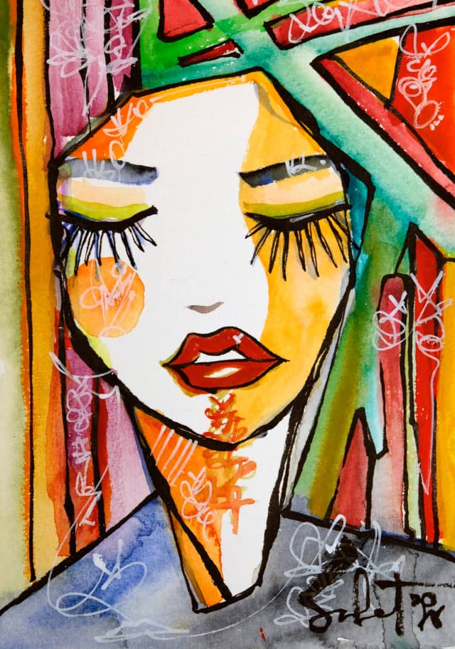 Y dreamer 2018 Sabet 13" x 19" Mixed Media Original