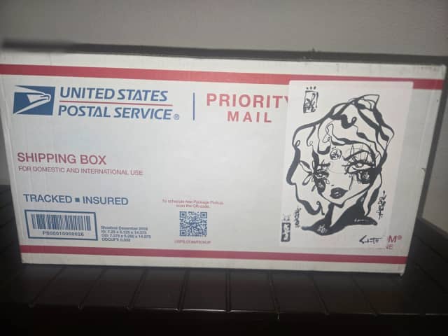Printed Sticker on USPS box 2026 Sabet