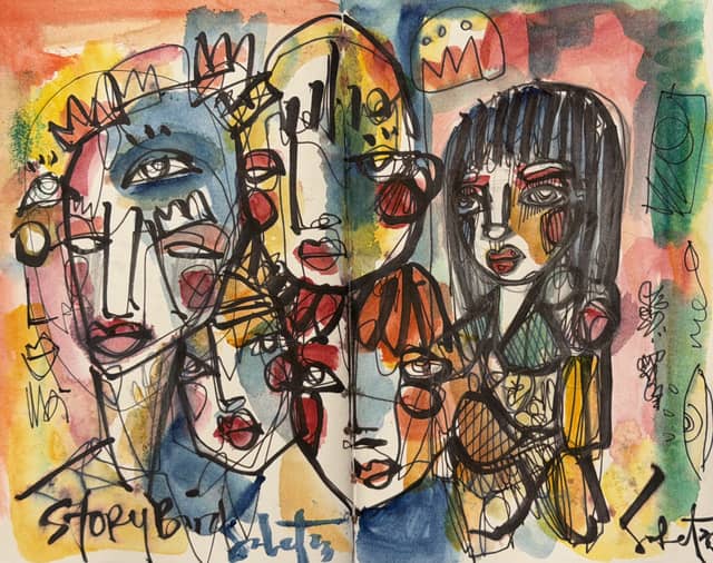 Hyperland 2026 Sabet 13" x 19" Mixed Media Original