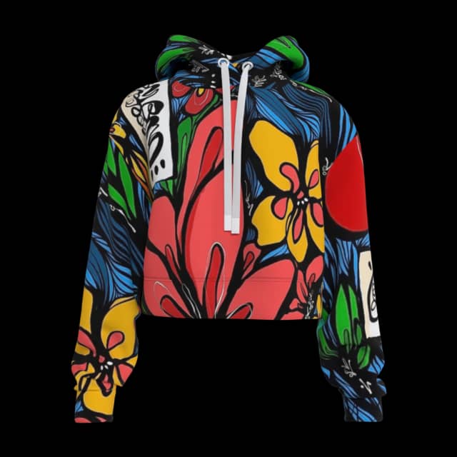 Flora Love Crop Hoodie (Your size via Messages)