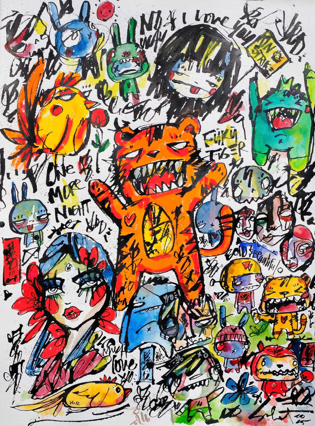 One More Night 2026 Sabet 13" x 19" Mixed Media Original