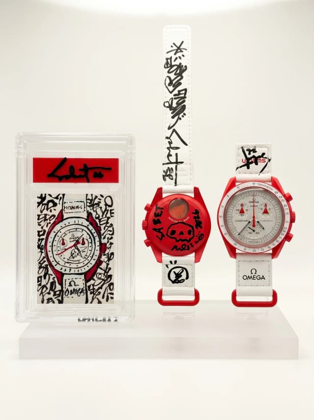 Sabet x Omega x Swatch Watch + Hand Painted Mini Original