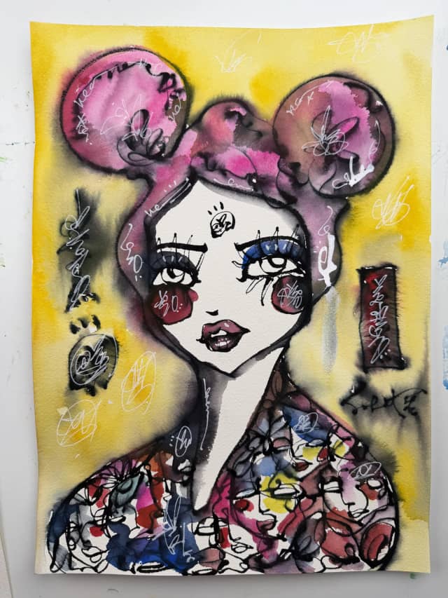 Bubble Yum 2026 Sabet 10" x 14" Original