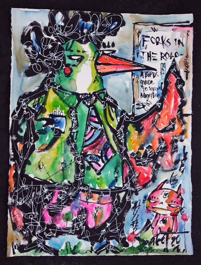 Forks in the road 2026 Sabet 22" x 30" Original