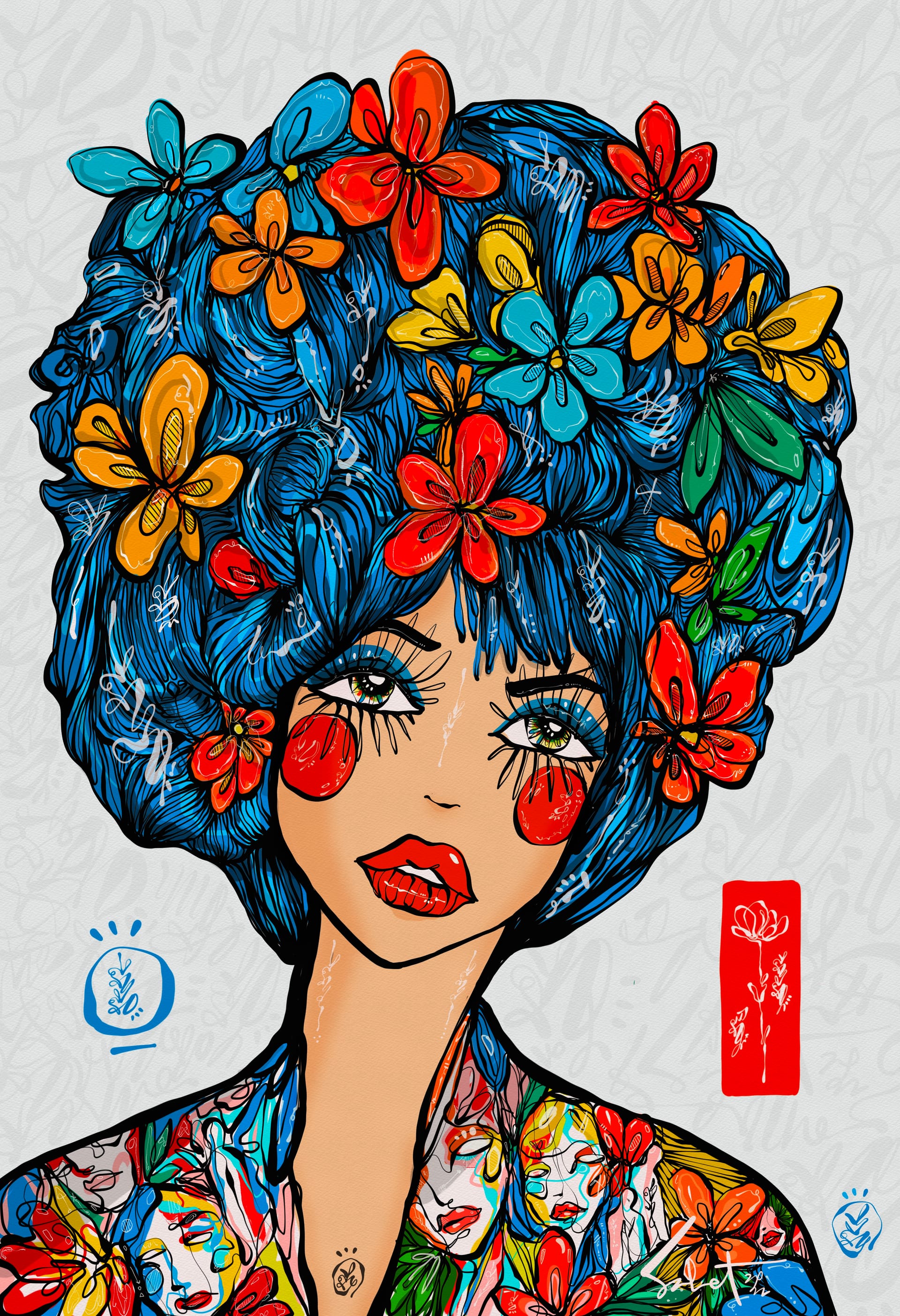 Flora Frequency Ultra 2026 Sabet 12" x 18" Giclée