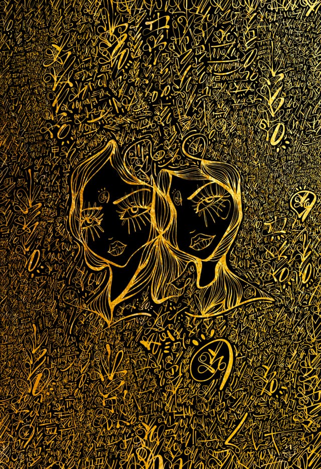 Hearts Twin 2026 Sabet 12" x 18" Gallery Canvas