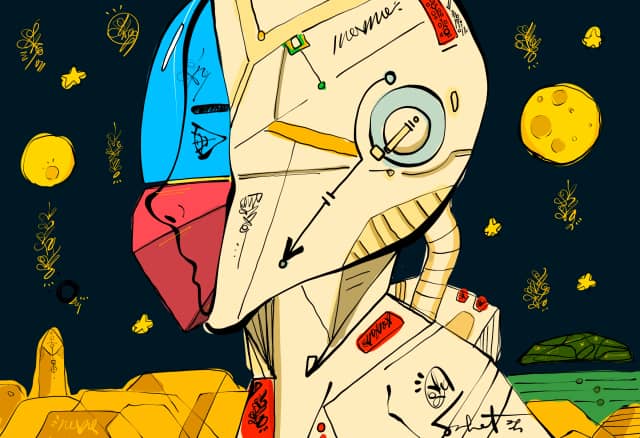 Starboy 2022 Sabet 13" x 19" Mixed Media Original
