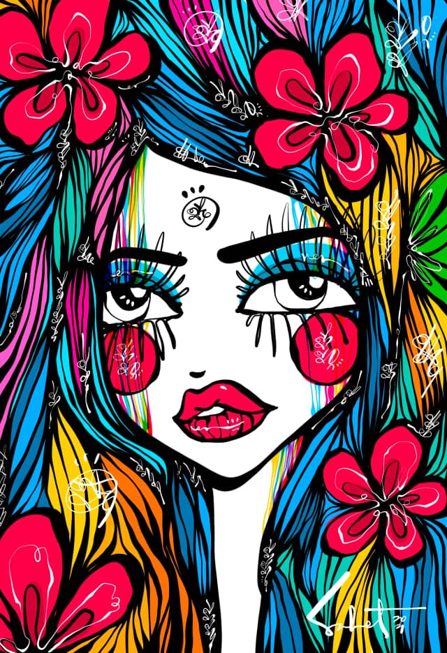 Star Child Ultra 2021 Sabet 13" x 19" Mixed Media Original
