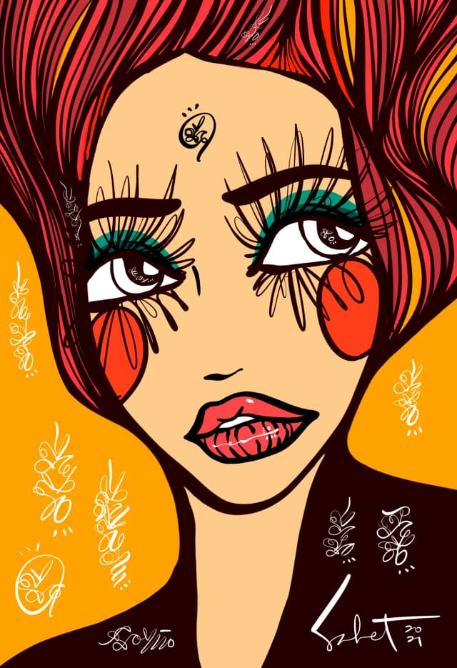 Sparkle 2021 Sabet 13" x 19" Mixed Media Original