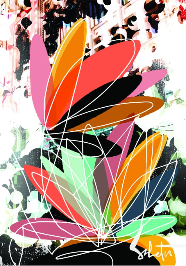 Florajoy 2018 Sabet 13" x 19" Mixed Media Original