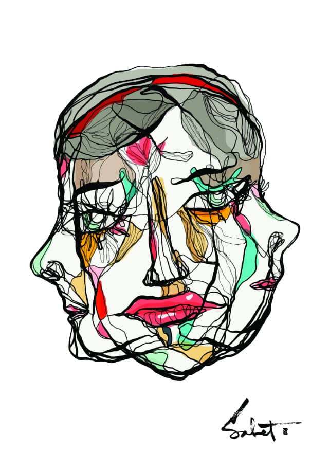 Time 2018 Sabet 13" x 19" Mixed Media Original