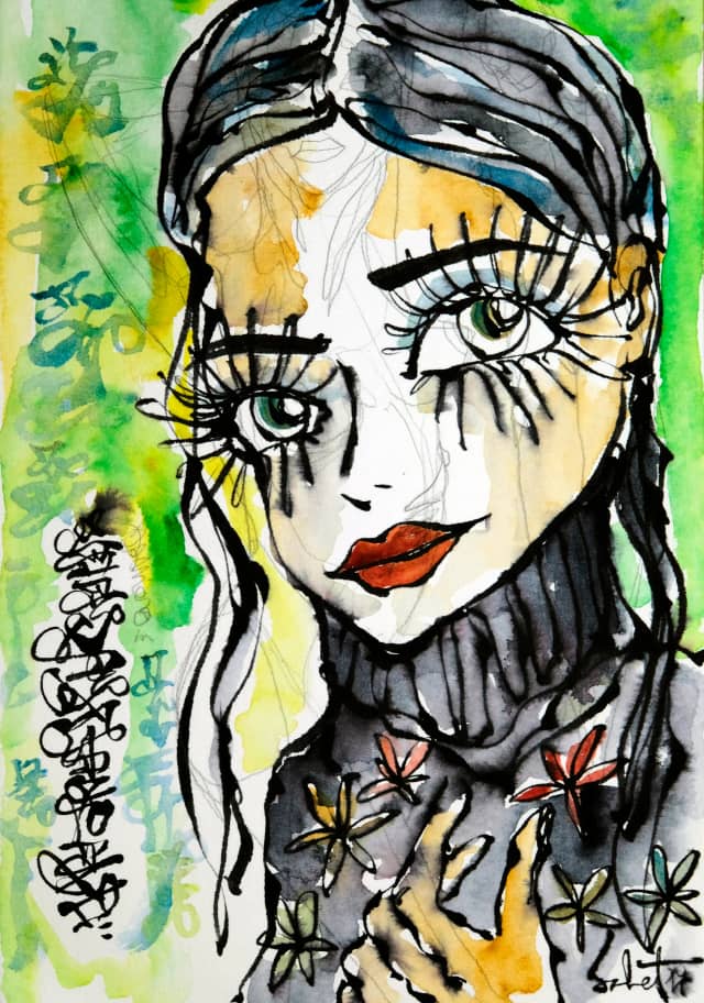 Essential 2026 Sabet 13" x 19" Mixed Media Original