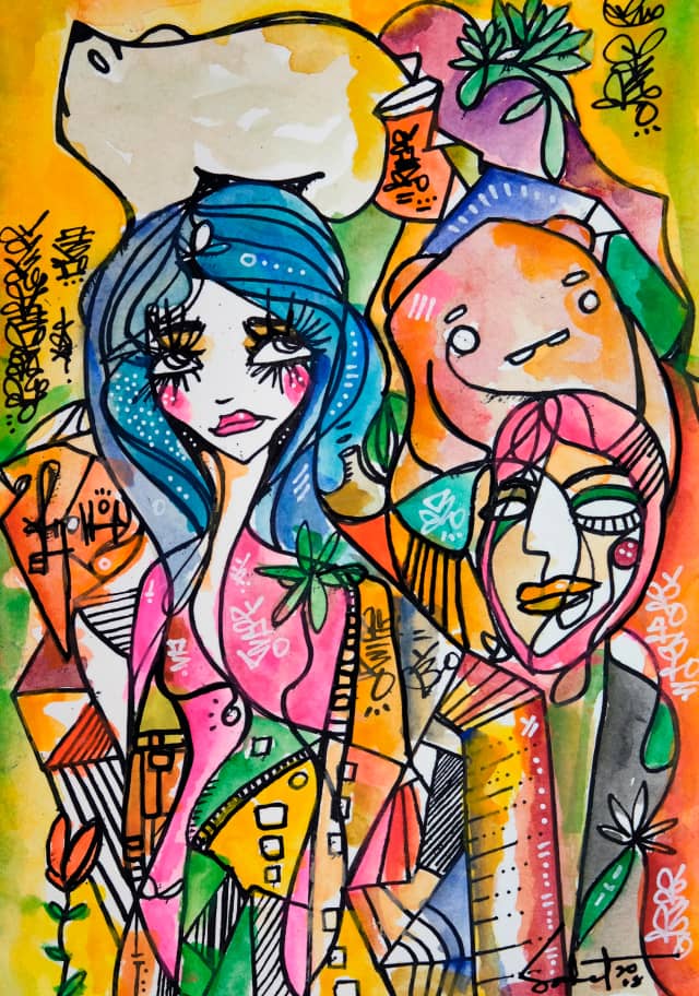 Polar 2026 Sabet 13" x 19" Mixed Media Original