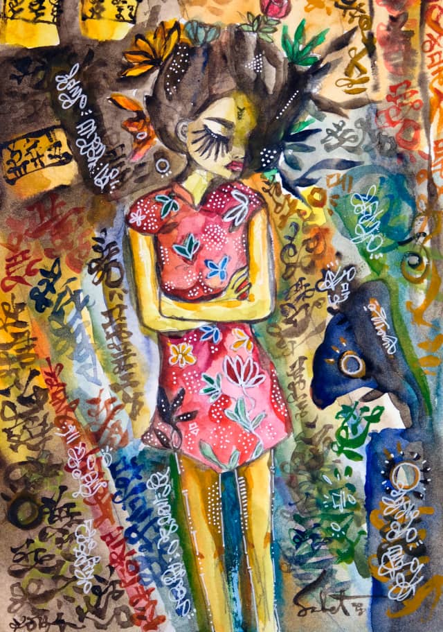 Stateheart 2026 Sabet 13" x 19" Mixed Media Original