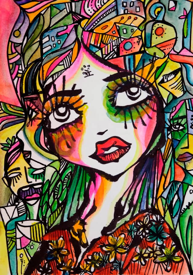Visions 2026 Sabet 13" x 19" Mixed Media Original