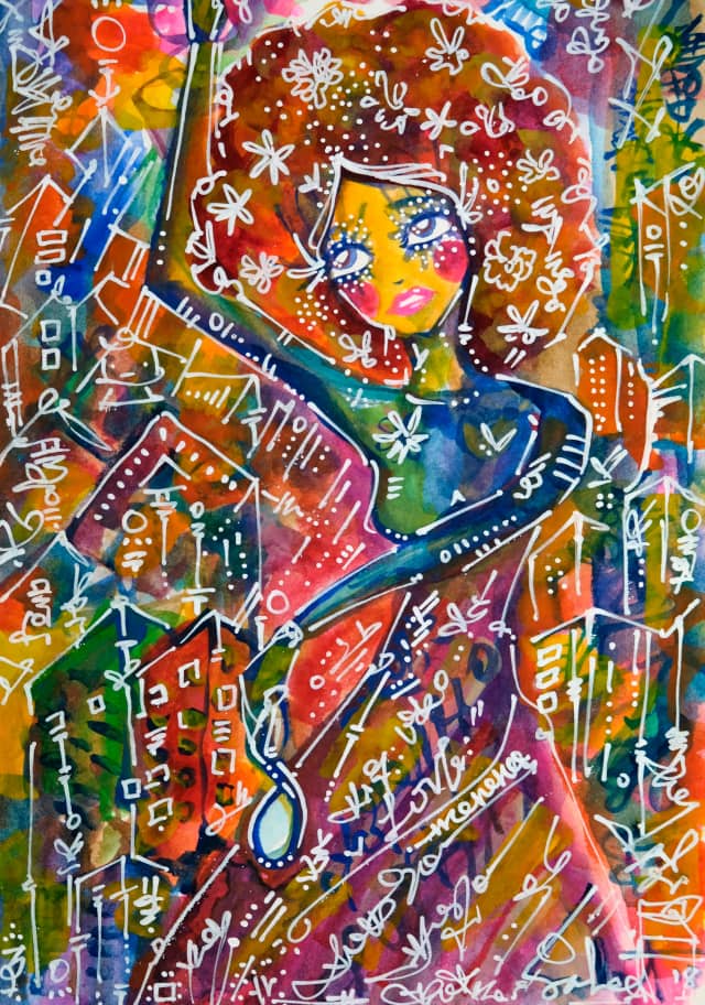 Dance 2026 Sabet 13" x 19" Mixed Media Original