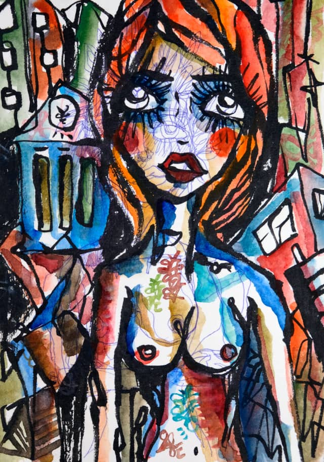 Takemehome 2026 Sabet 13" x 19" Mixed Media Original