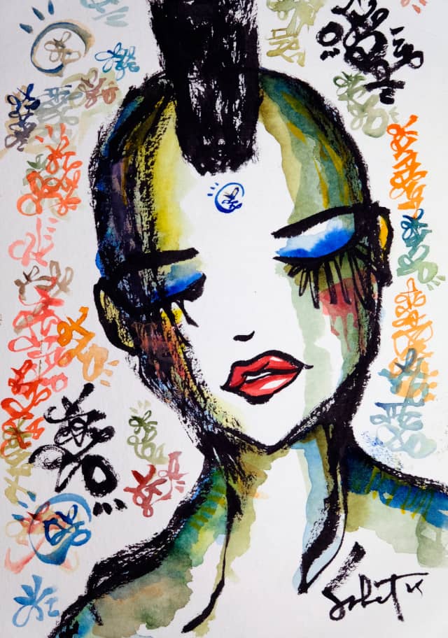 Punk dreams 2026 Sabet 13" x 19" Mixed Media Original