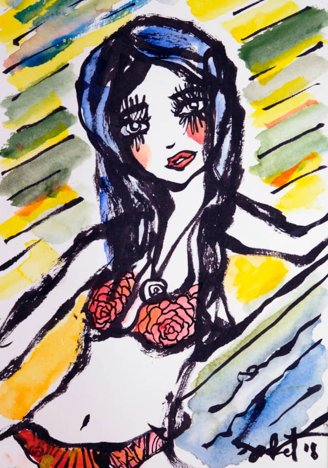 Summer flow 2026 Sabet 13" x 19" Mixed Media Original