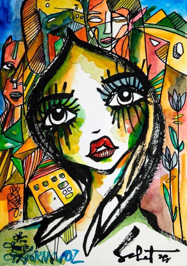 Tomorrow 2026 Sabet 13" x 19" Mixed Media Original