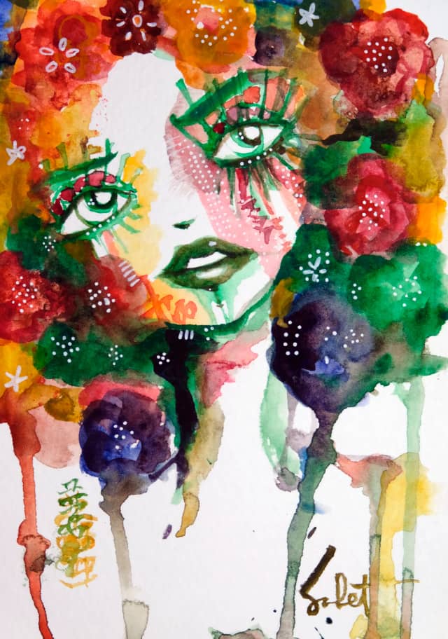 Beautiful beats 2026 Sabet 13" x 19" Mixed Media Original