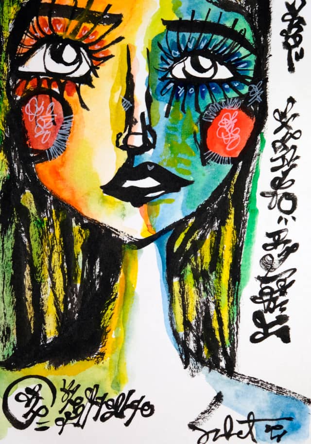 Hypersoft 2026 Sabet 13" x 19" Mixed Media Original